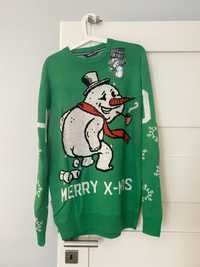 Sweter Męski cropp świąteczny śmieszny brzydki zielony Nowy prezent