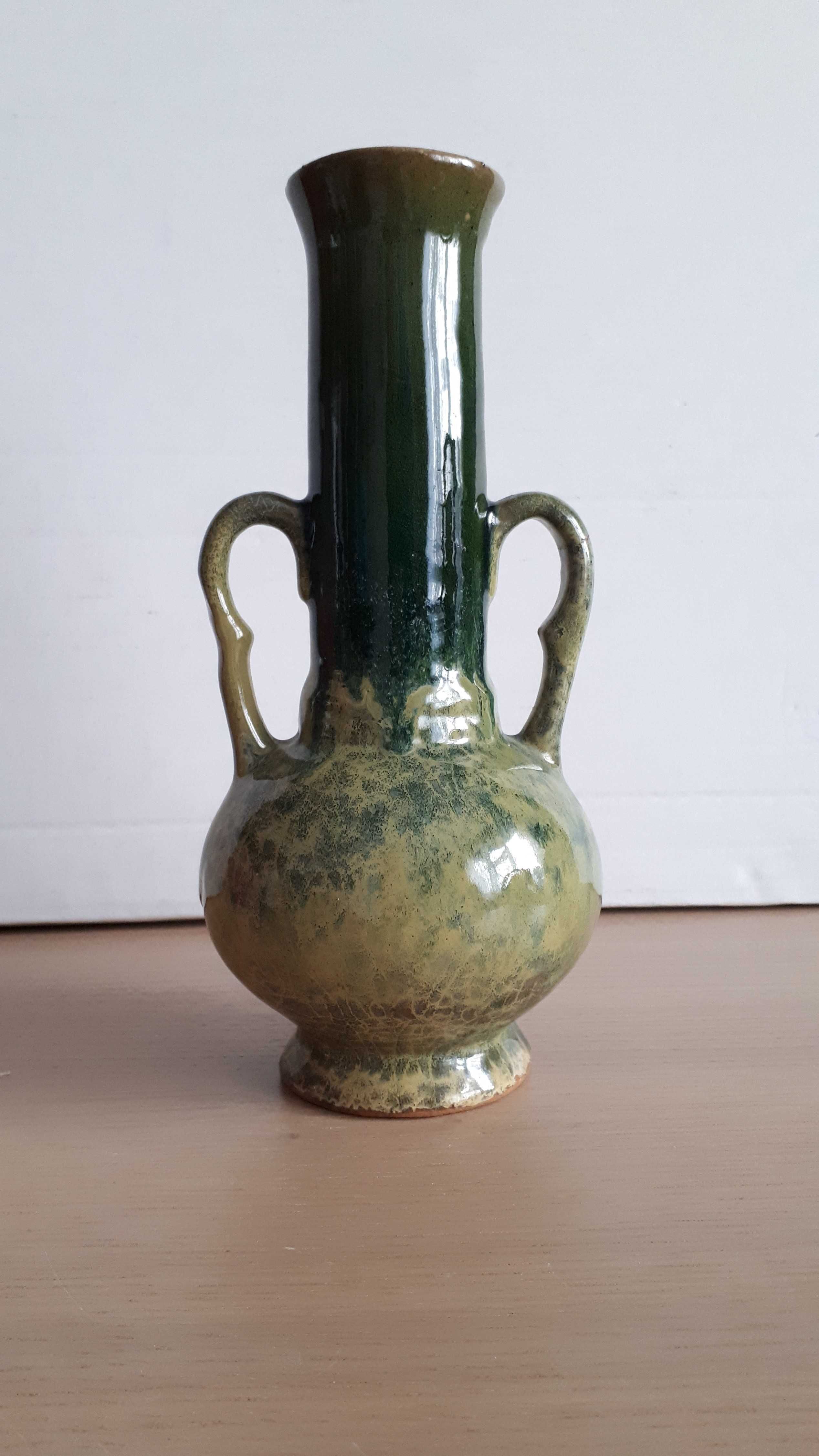 wazon zielona ceramika vintage