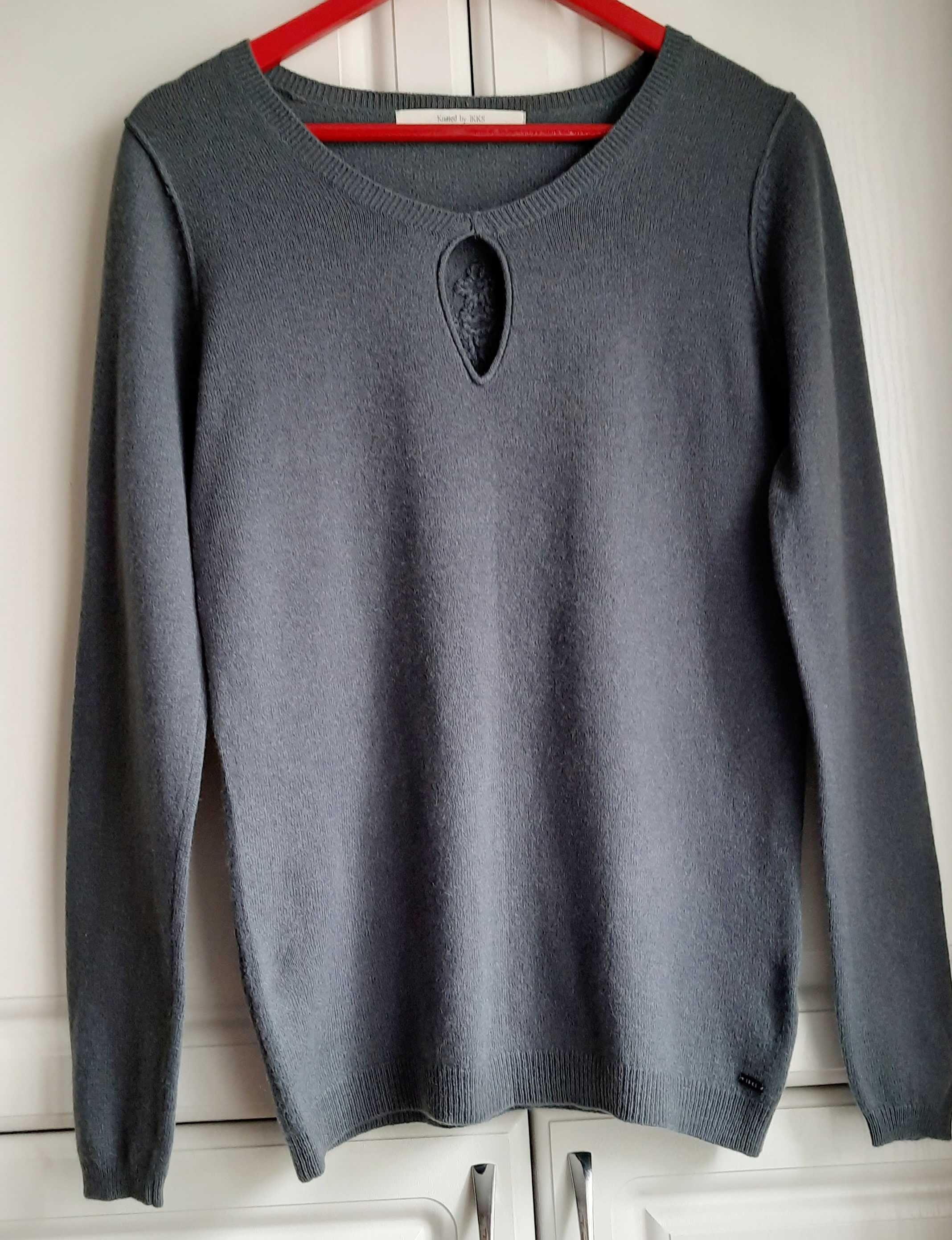 Пуловер L XL 48 50 свитер H&M хаки кашемир жилет женский