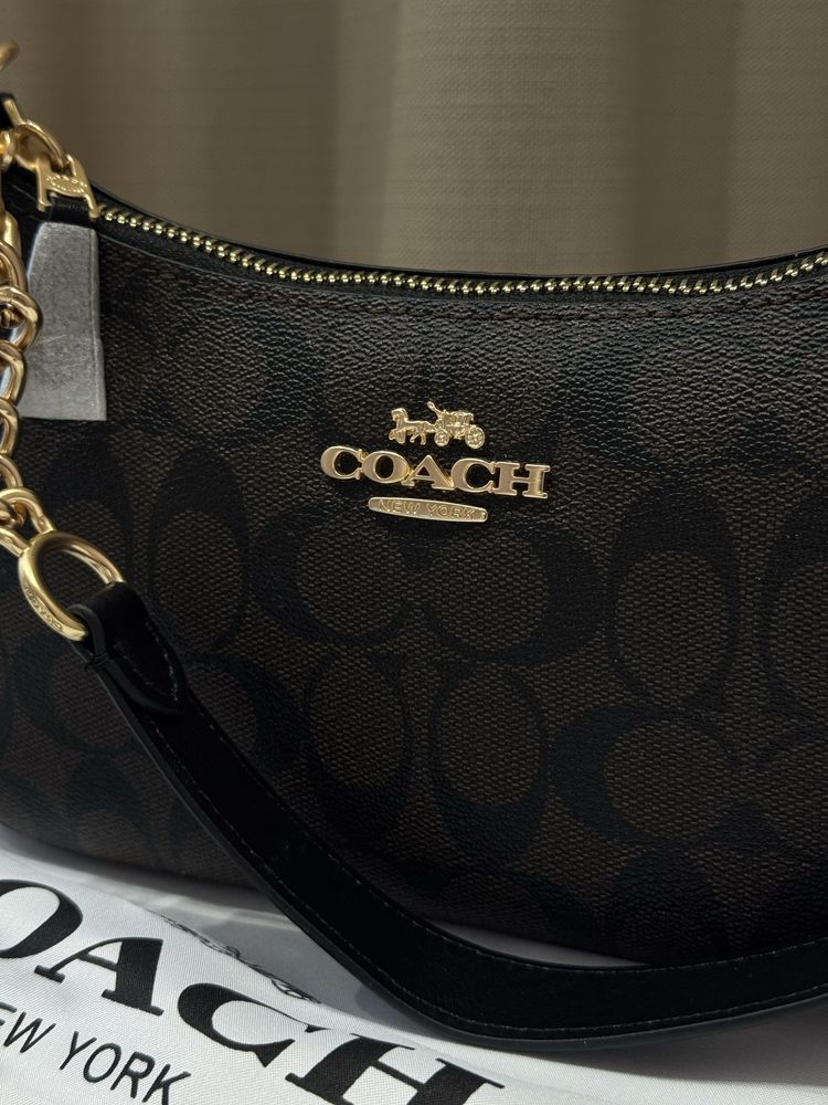 Сумочка Coach Teri коричнево-чорна сумка вечірня