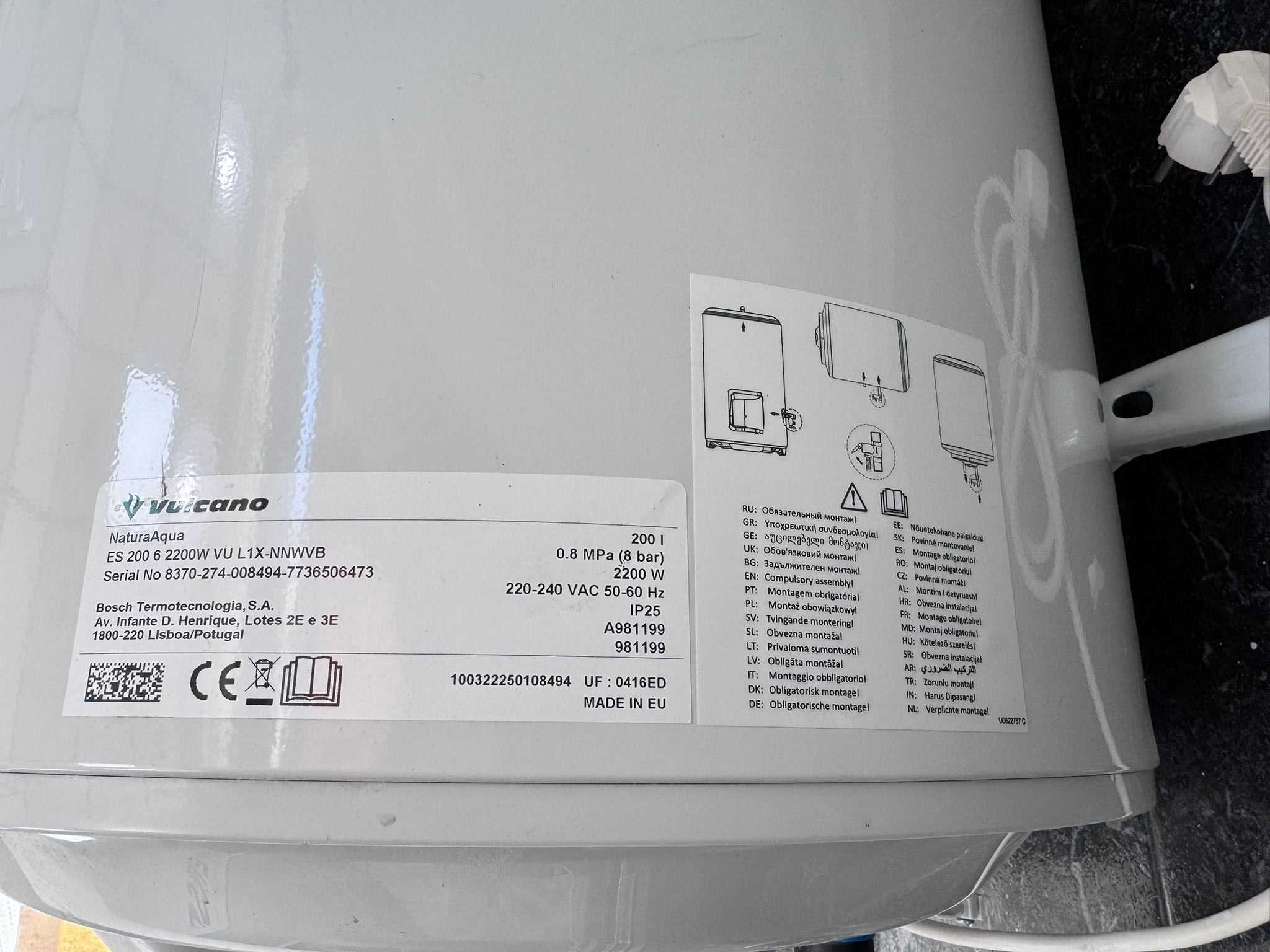 Termoacumulador Vulcano 200l