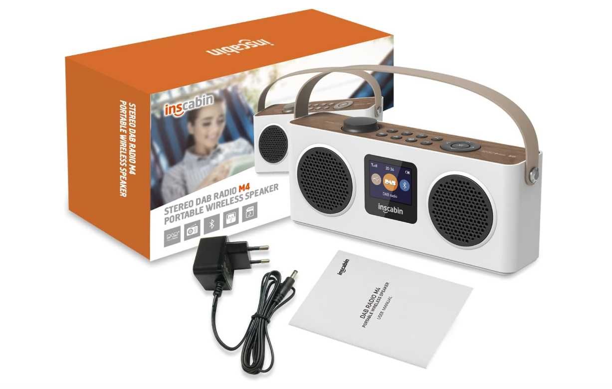 Inscbin M4 Radio DAB przenośny głośnik bezprzewodowy z Bluetooth, FM