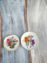 Porcelanowe talerze ozdobne - kwiaty - Furstenberg - vintage
