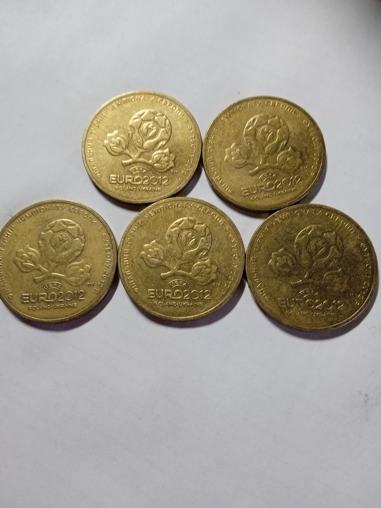 1 гривна 2012 г. Евро-2012 - 5 шт. - 300грн.