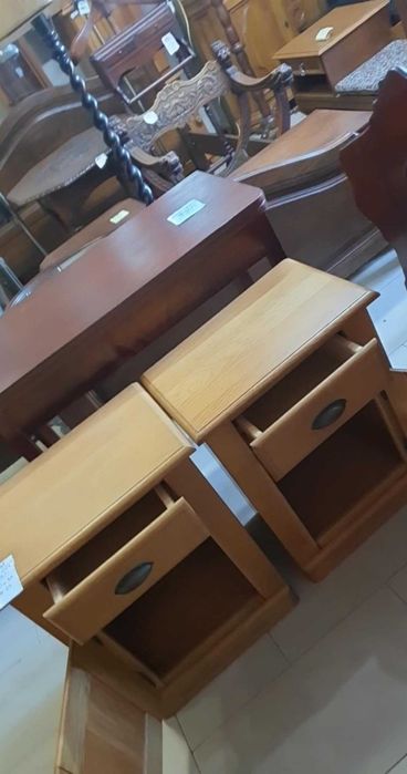 Komplet 2 szafki nocne drewniane drewno dębowe solidne FV DOWÓZ