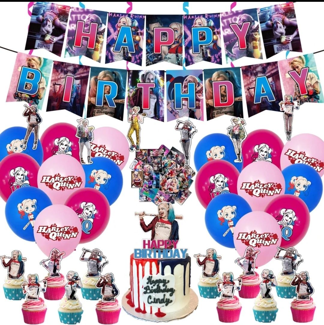 Conjunto Aniversário Harley Quinn