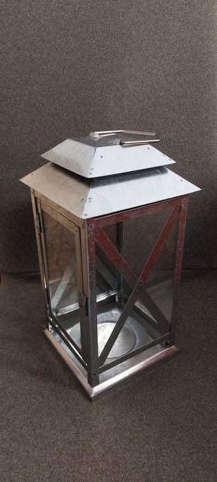 2 Lanternas para velas em alumínio galvanizado