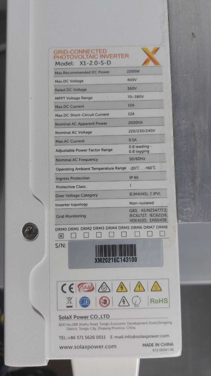 Inversores Solax Power X1