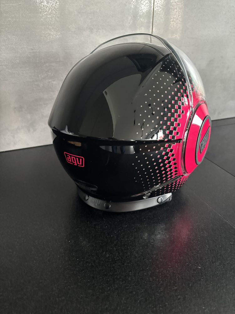 Kask AGV Fluid  rozmiaz S otwarty różowy kobiecy + rekawiczki