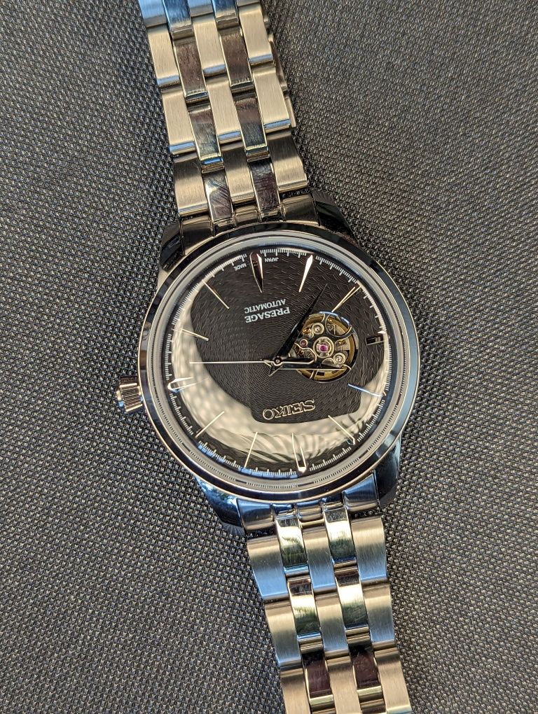Seiko coctail czarny mod open heart