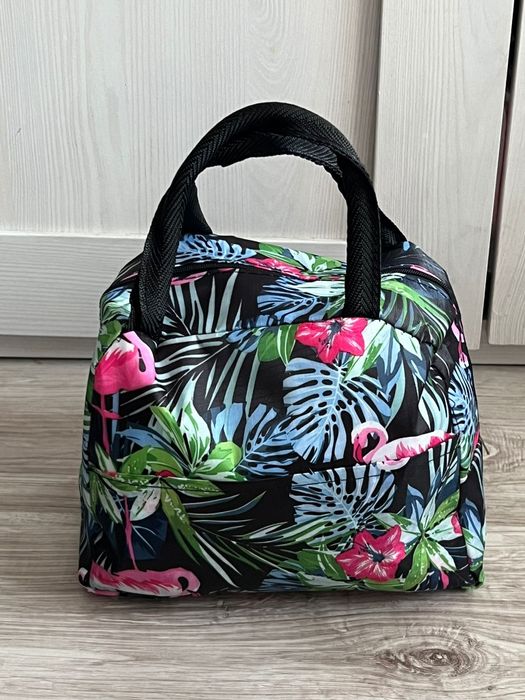 Nowa torba termiczna z tropikalnym motywem – 23 × 19 × 13 cm