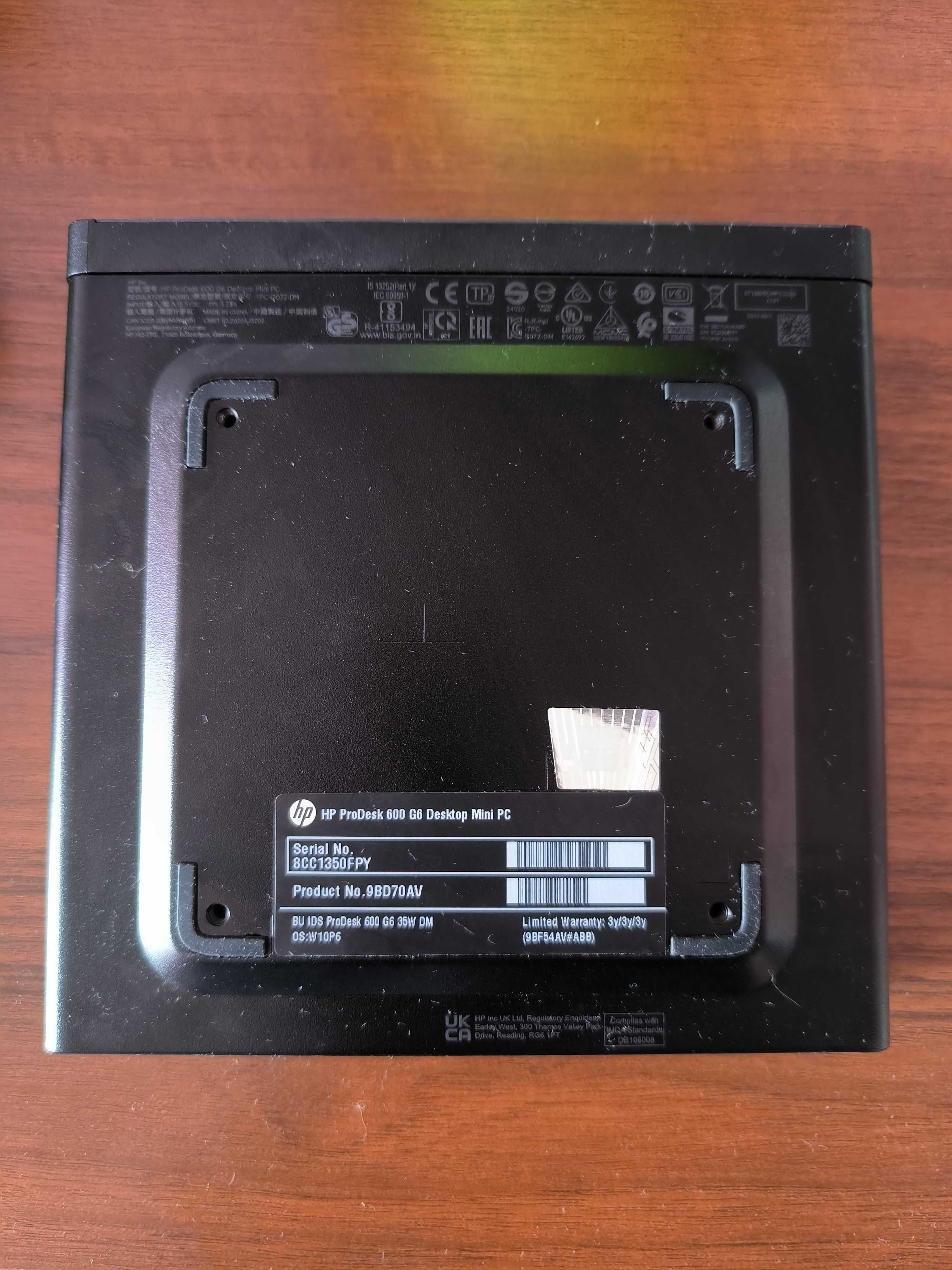 Комп'ютер HP ProDesk 600 G6 Mini/i3-10100T/ 8 GB RAM/ 256 GB SSD/