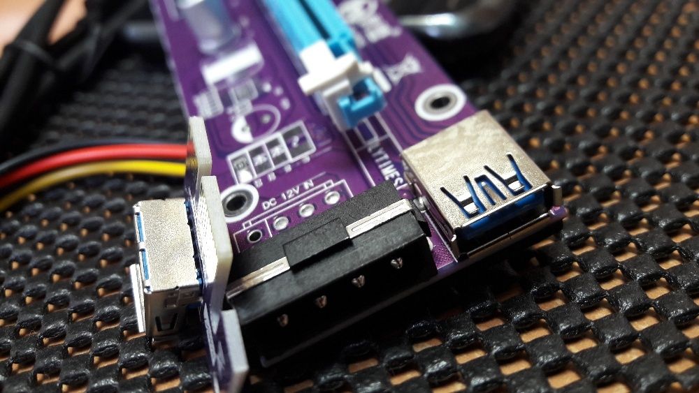Райзер молекс 002 60см USB PCI-E 1-16x molex
