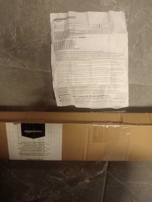 Drążek zasłony prysznicowej 127-250cm nowy czarny