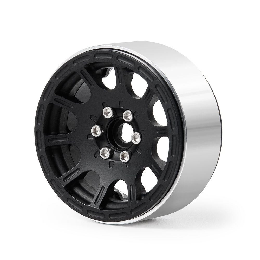 4 aluminiowe felgi beadlock do modelu rc 1.9" czarne TRAXXAS AXIAL MST