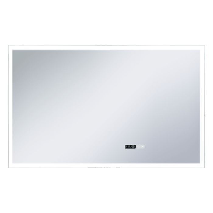 Lustro Łazienkowe LED 100x60 cm z Dotykowym Włącznikiem i Zegarem