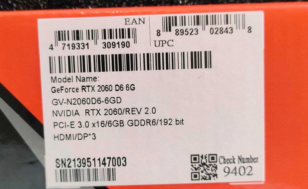 (ТЕРМІНОВО) Відеокарта Gigabyte RTX 2060 6Gb OC (Ідеальний стан)