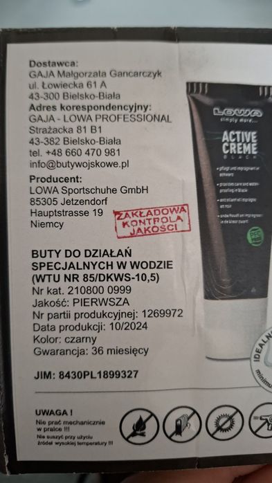 Buty do działań specjalnych w wodzie WTU NR 85/DKWS