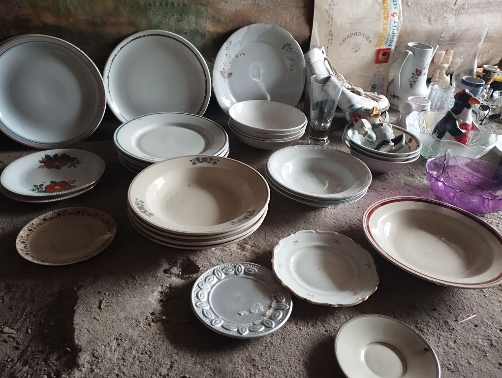 Mix staroci PRL vintage retro porcelana szkło antyki kryształy
