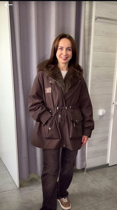 Зимова  куртка парка пуховик Л ХЛ р 48-52.Колір коричневий шоколад.Тор