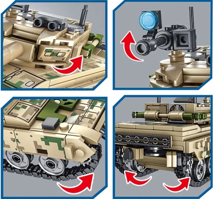 Конструктор Армия TEKO 67769 "Танк Т-64БМ или танк VT-4", 403 дет.