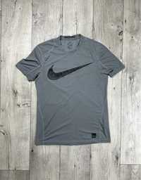 Nike Pro dri-fit футболка M размер спортивная серая с лого оригинал