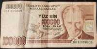 Nota  de 100000 liras turcas de 1970