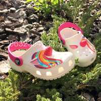 Кроксы детские на девочку и мальчика Акулы, Единорожки Crocs kids I AM