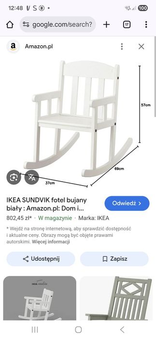 Fotelik bujany dla dzieci do renowacji Ikea