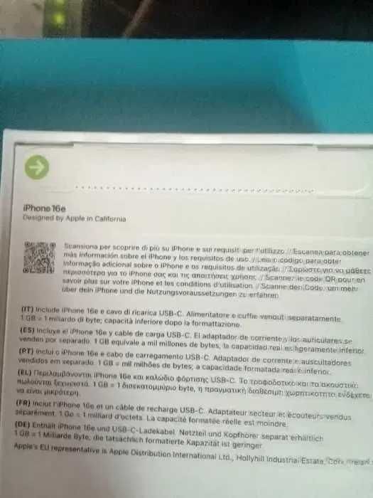 iphone 16E 128GB - selado