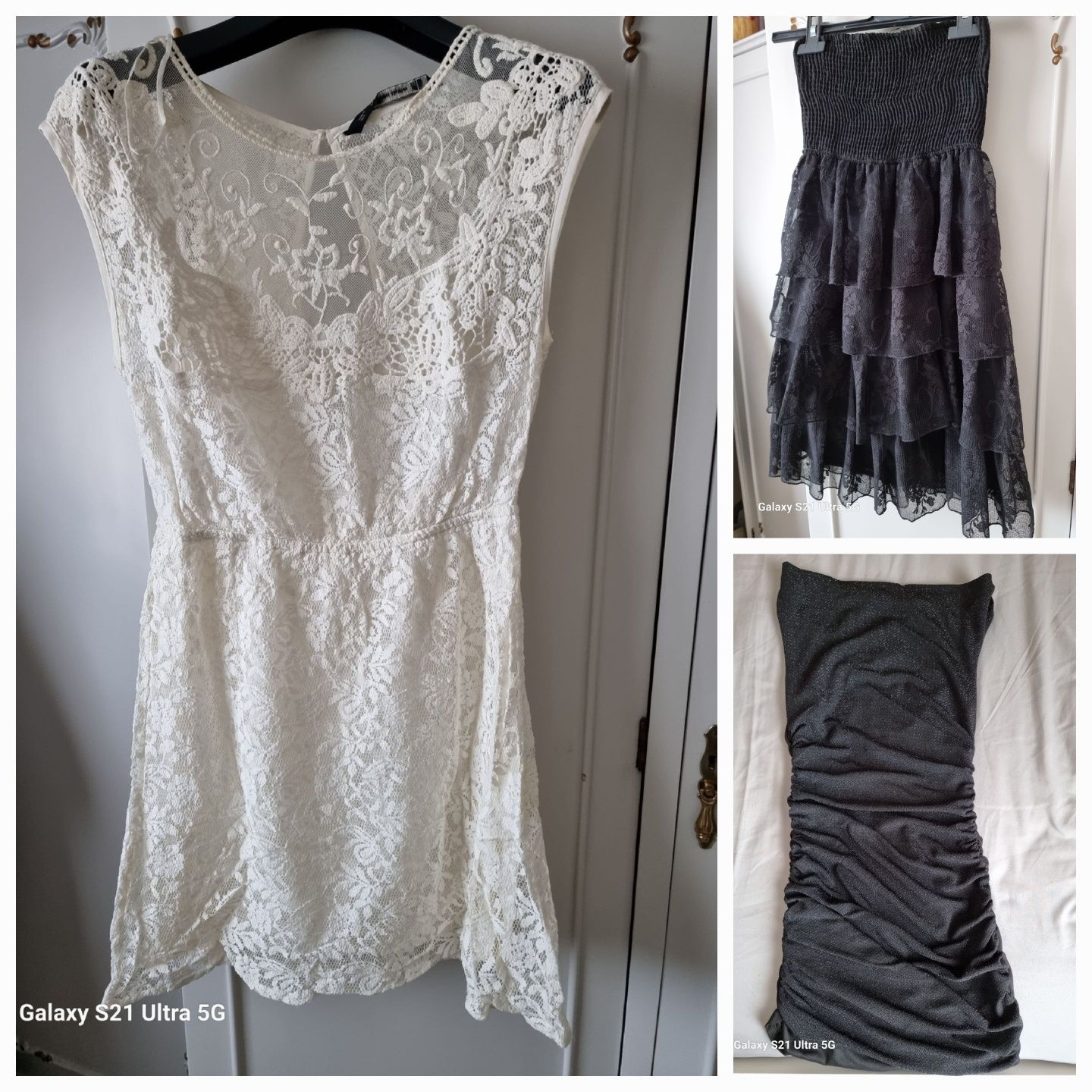 Vestidos renda e brilhantes Zara