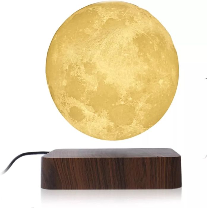 Lâmpada em forma de lua com levitação magnética