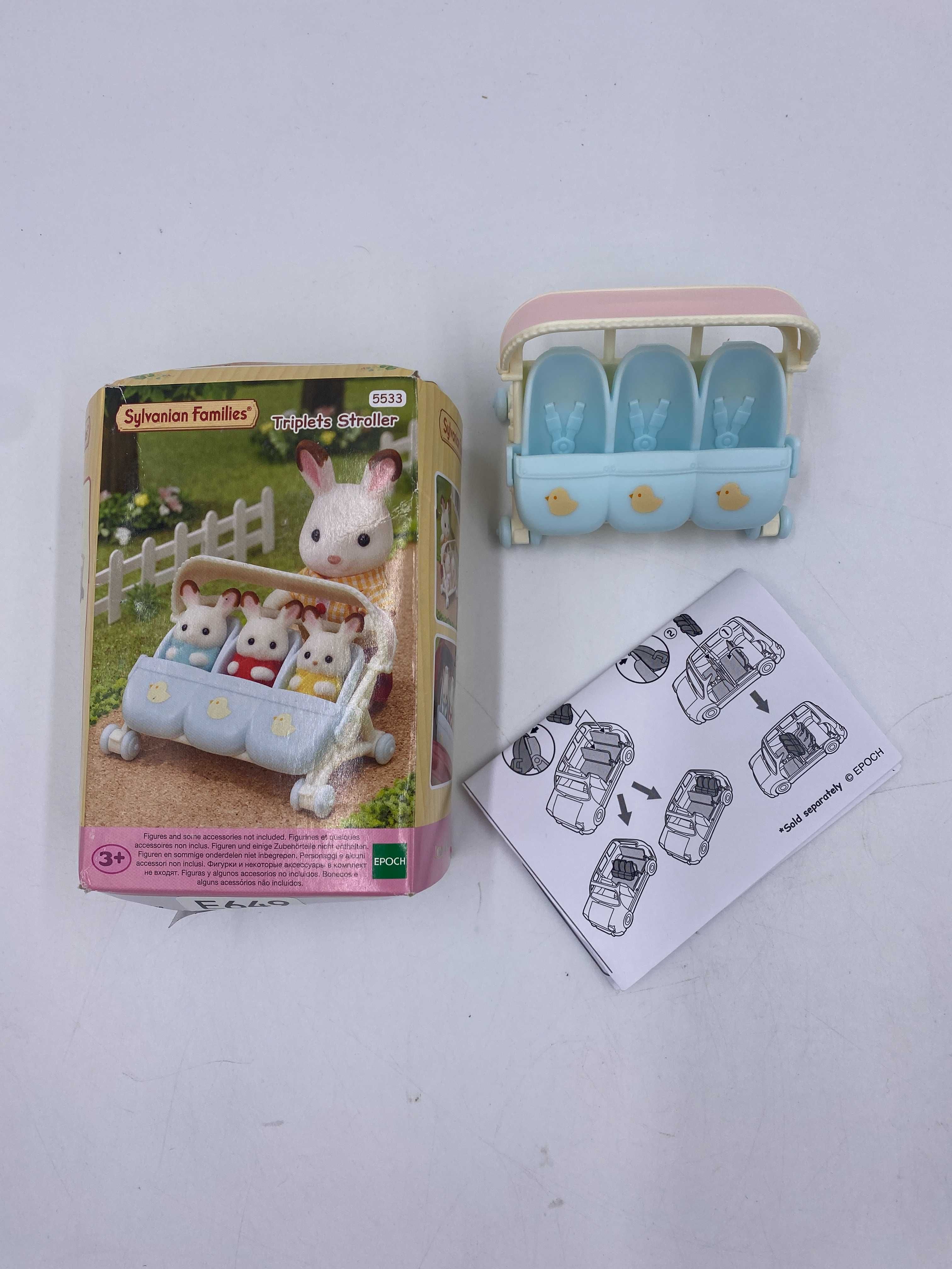 Wózek EPOCH Triplet Sylvanian Families Spacerówka dla trojaczków