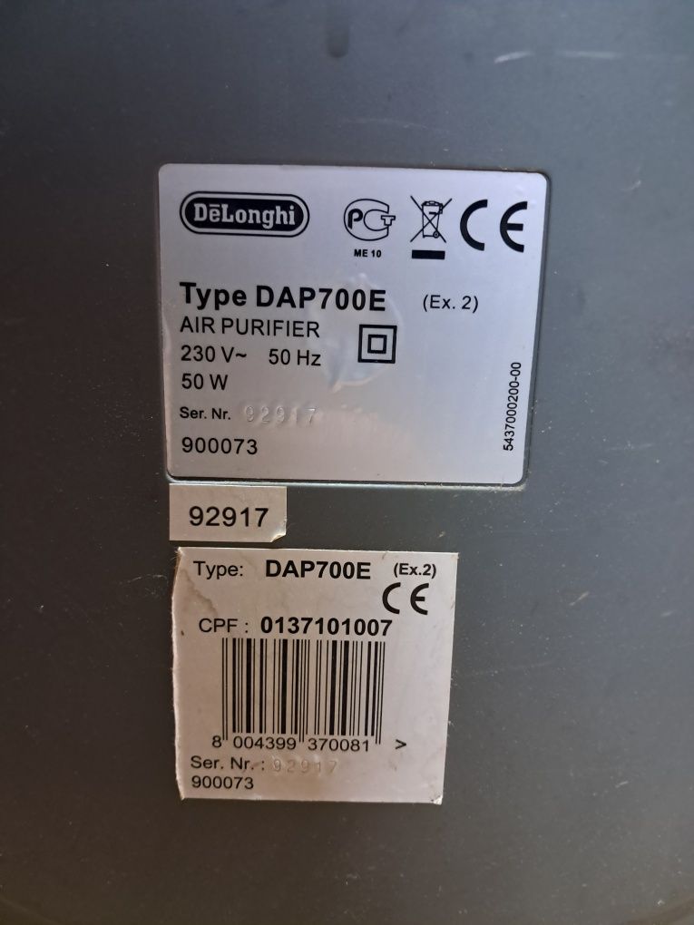 Oczyszczacz powietrza Delonghi DAP700E jonizator