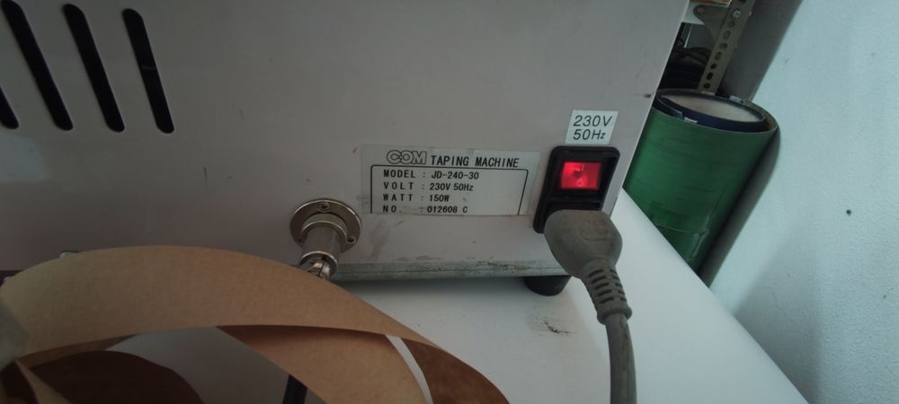 Máquina, banding, de cintar fita de papel. Fita papel craft. Bandall