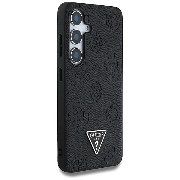 Etui Guess Grained Hot Stamp Peony Pattern Triangle Logo MagSafe do Sa