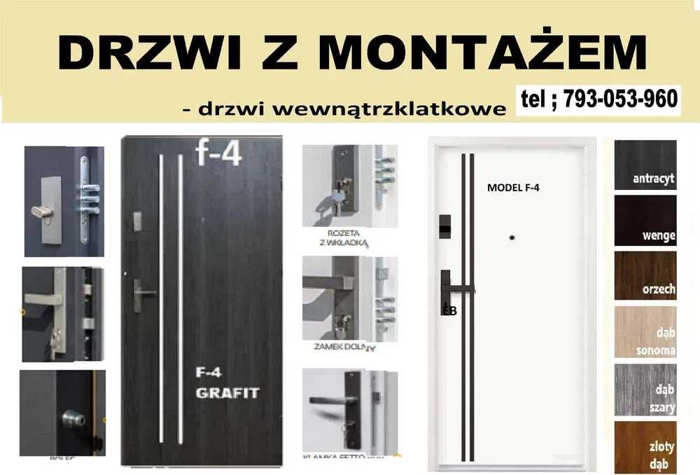 Drzwi ZEWNĘRRZNE wejściowe- wewnątrzklatkowe z montażem antywłamaniowe