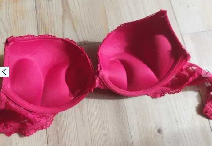 biustonosz koronkowy bez ramiaczek podwojny push up super push up H&M