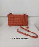 Massimo Dutti skórzana torebka 100% skóra naturalna crossbody brązowa