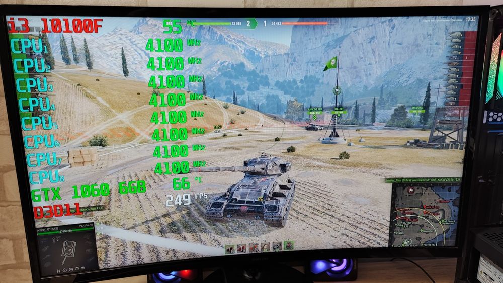 Игровой ПК i3 10100F GTX 1060 6GB CS 2 GTA5 WOT fortnite RUST dota2