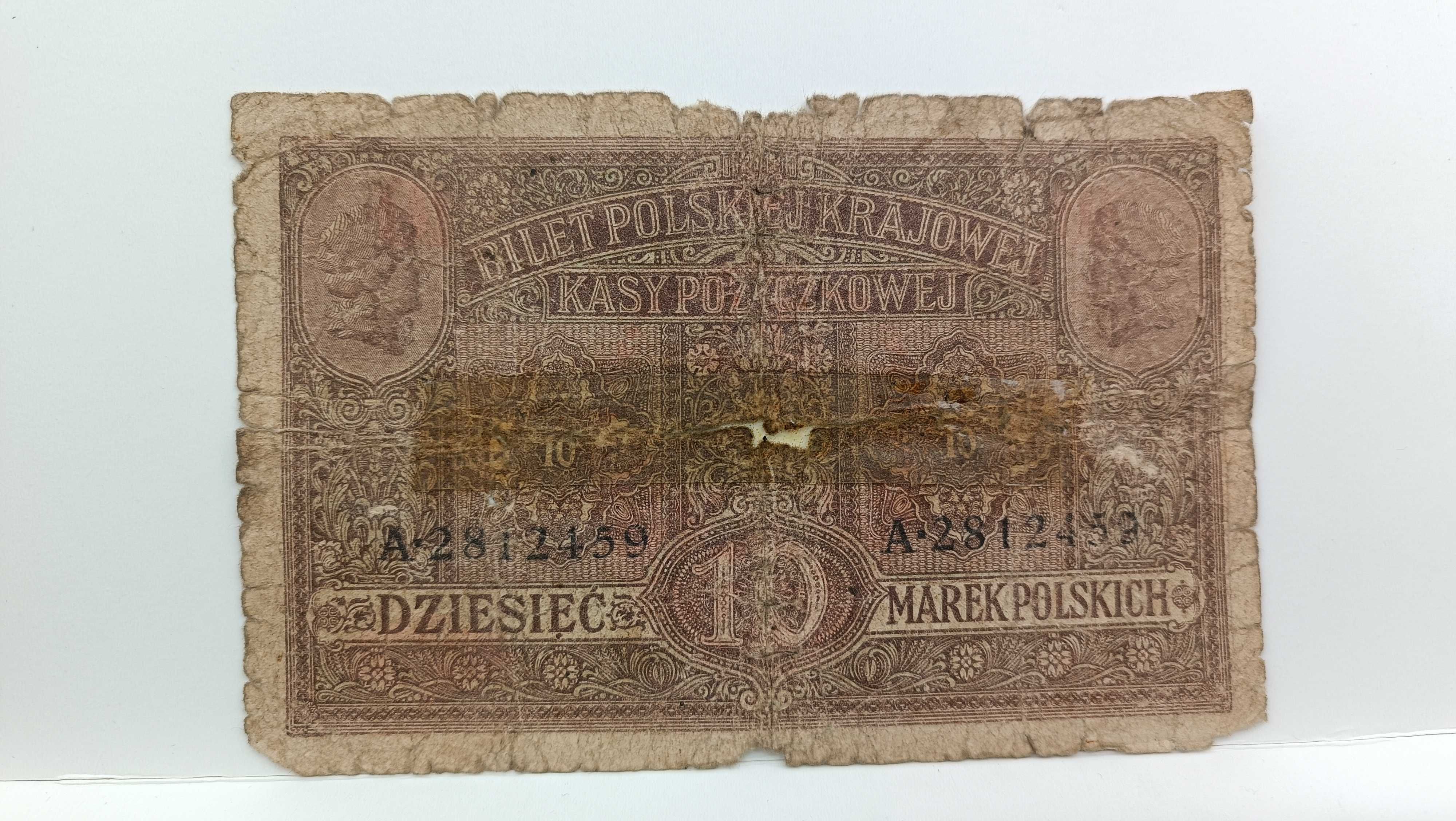 banknot 10 marek polskich 1917 r. A, stan V