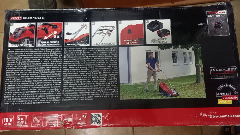 Einhell corta relva baterias