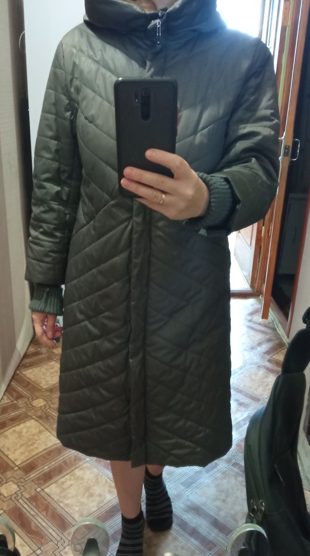 Женское стегоное пальто