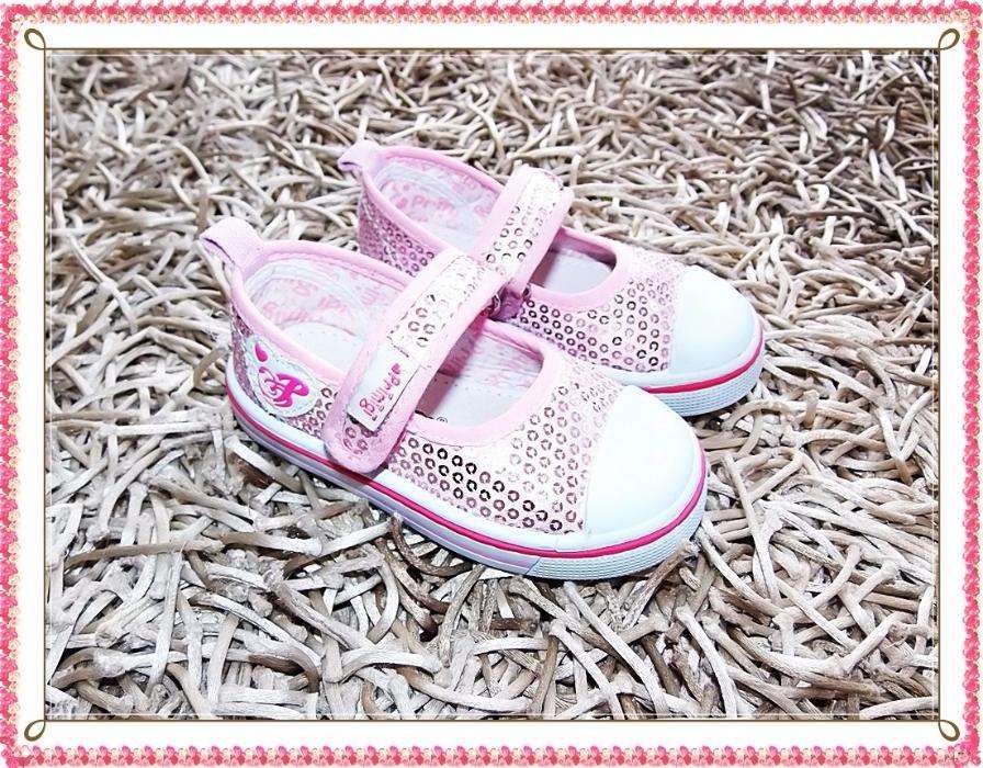 PRIMIGI extra BALERINKI KAPCIE SKÓRA cekiny róż roz. 20_ 12 cm