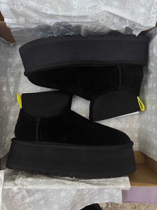 Женские угги, уггі оригінал UGG Classic Mini Dipper чорні/cірі, рижі