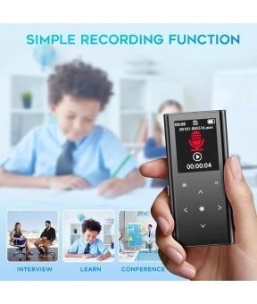 MP3 плеер з Bluetooth 5.2, Вбудований HD динамік, FM-радіо, Диктофон