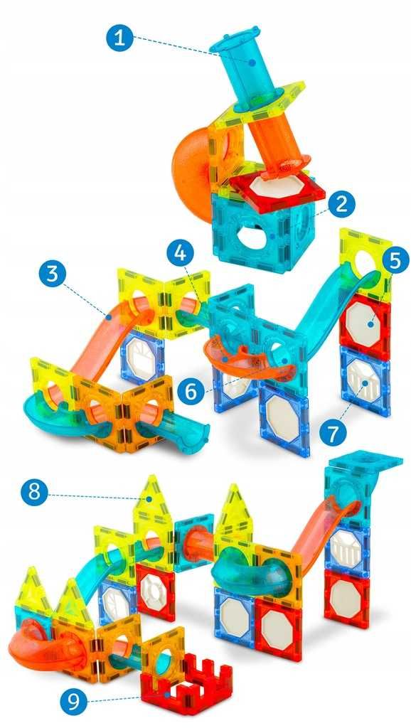 OKAZJA kulodrom klocki magnetyczne 110 elementów
