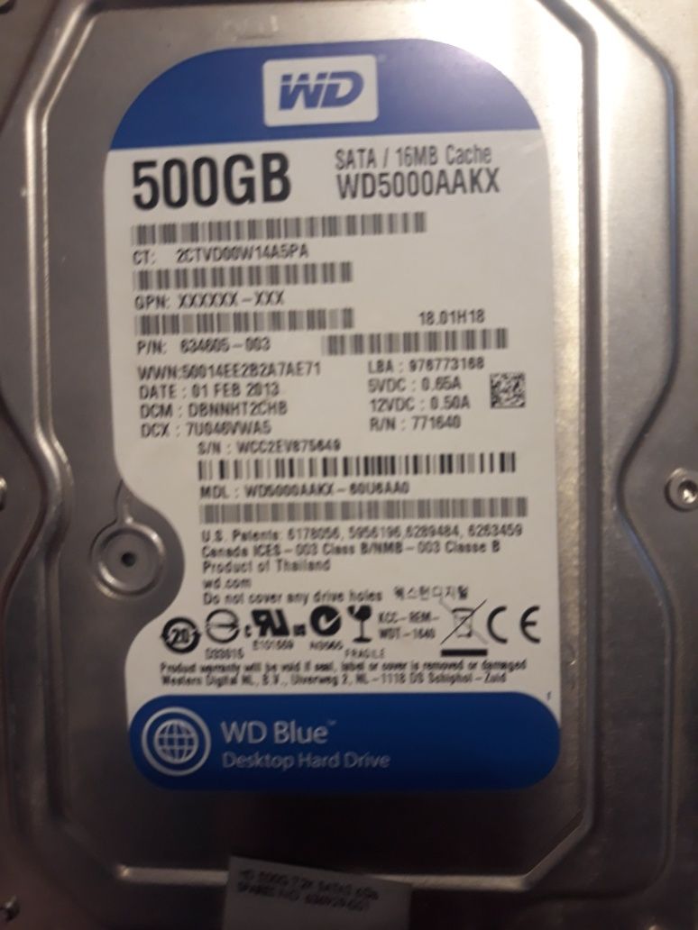 Жорсткий диск WD 500Gb. (WD500AAKX)