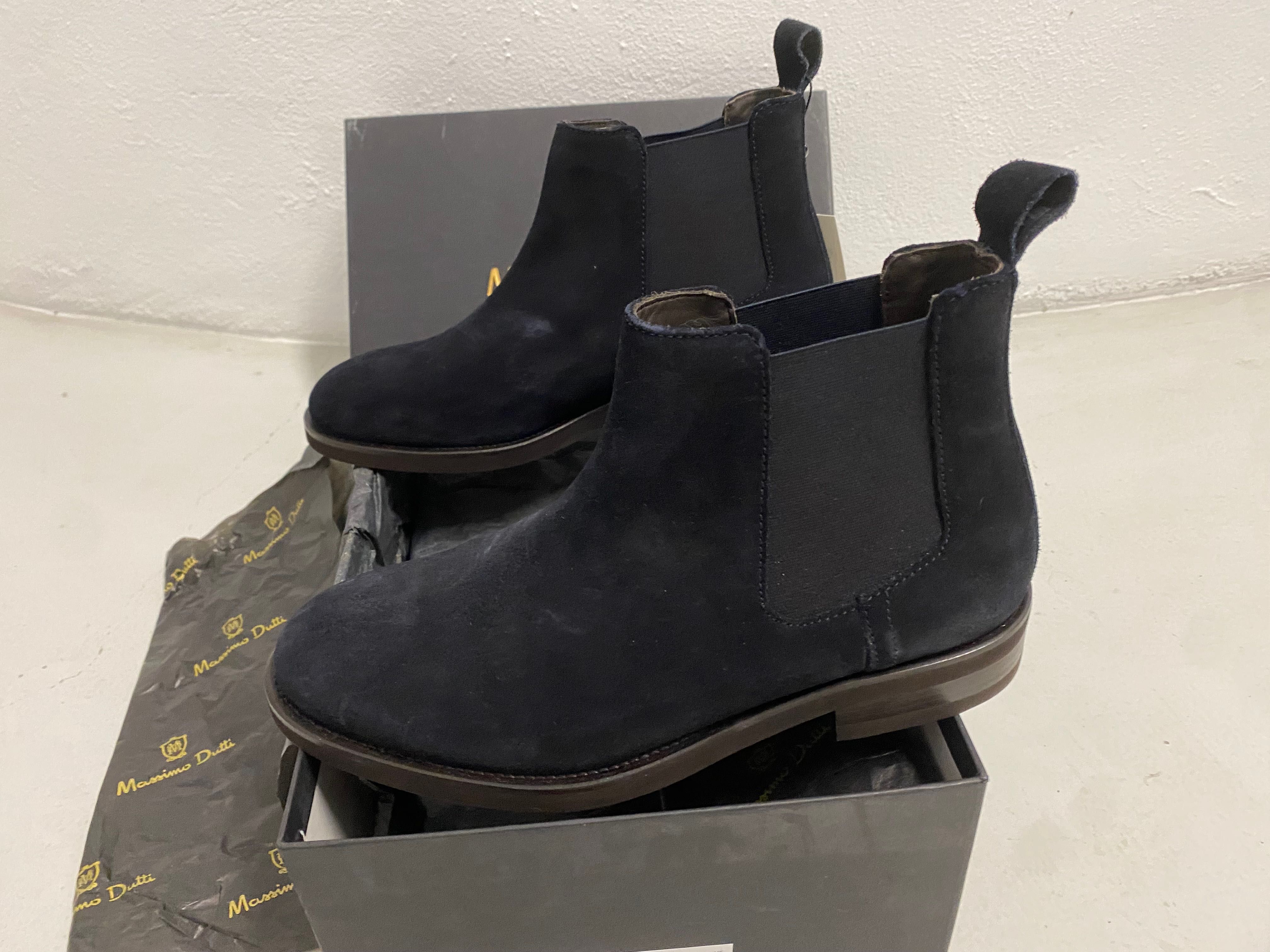 Botins NOVOS elásticos de Coutre Azul Massimo Dutti