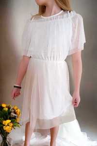 WYPRZEDAŻ nowe sukienki dziewczynka biała hiszpanka 110 do 134